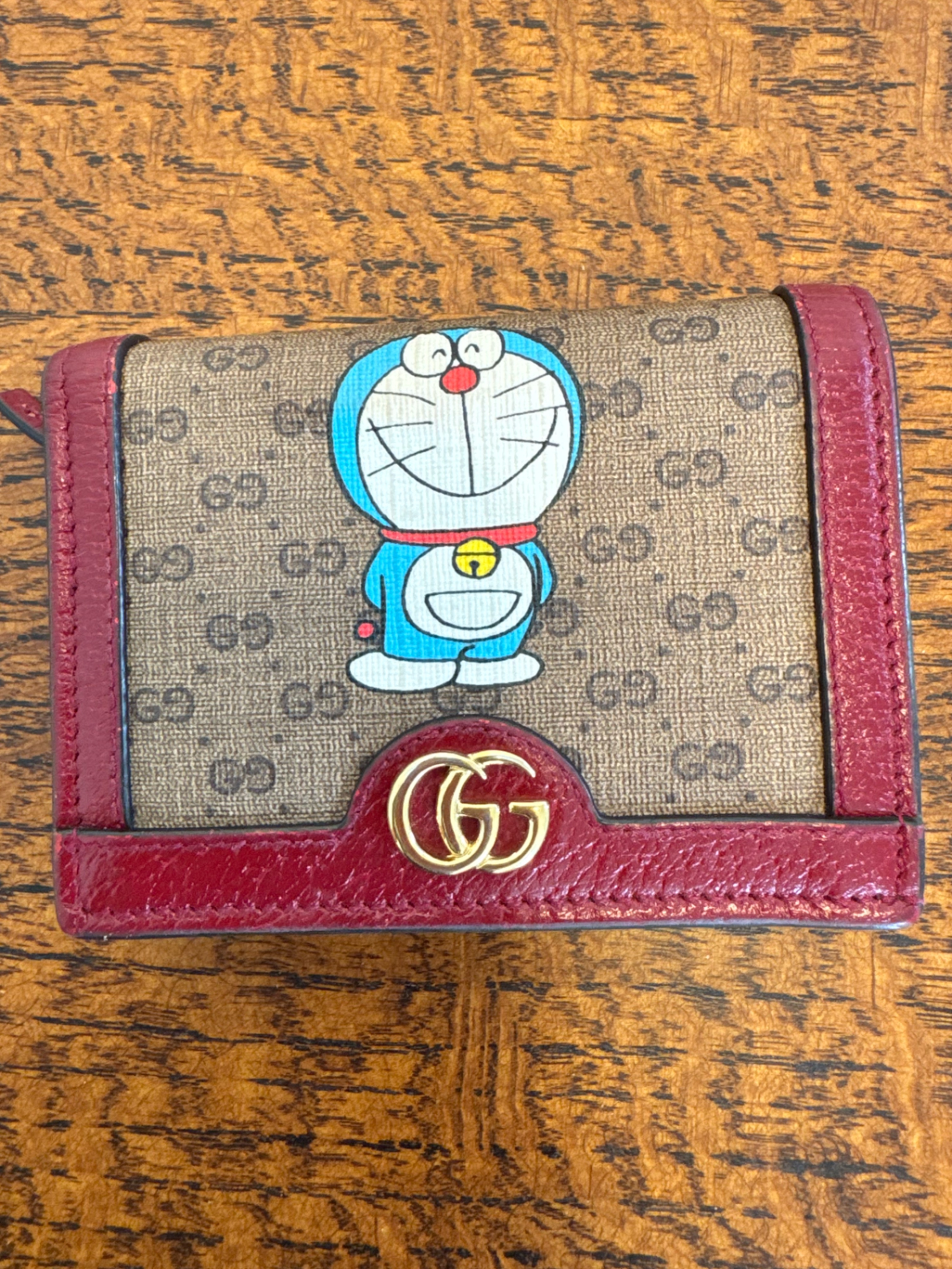 Gucci X Doraemon Gg Supreme Wallet -Rare Limited Edition W/Coa